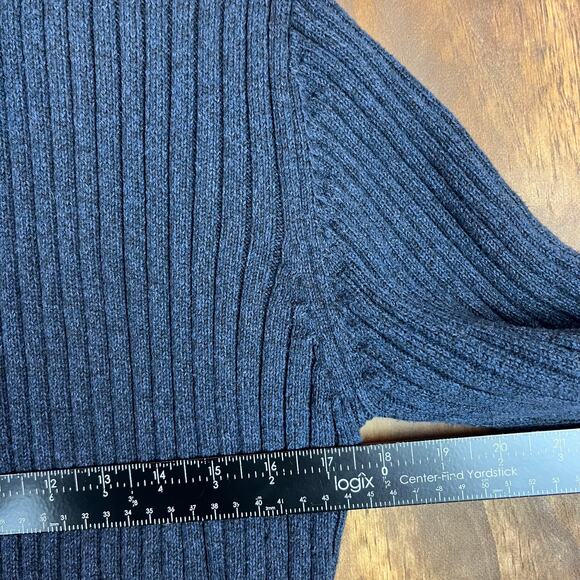 Field & Stream Mens Sweater Blue Heavy Knit Reinforced Shoulders 1/4 Zip Large - Picture 6 of 13
